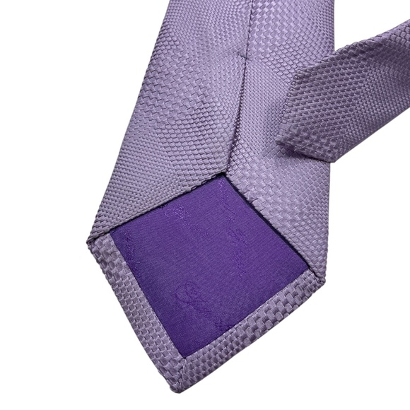 TURNBULL & ASSER Solid Purple Geometric Silk LUXURY Tie HANDMADE ENGLAND - Picture 4 of 4